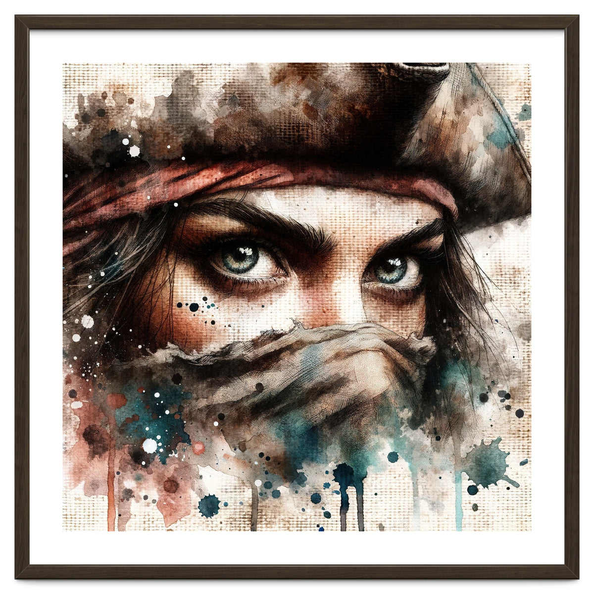 Watercolor Pirate Woman #1