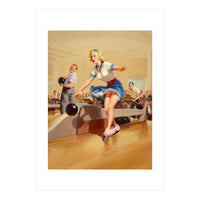 Sexy Pinup Girl On Bowling Incident (Print Only)
