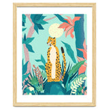 Leopard Forest, Pastel Tropical Jungle Nature Botanical, Moon Eclectic Colorful Wild Animals Boho thumbnail