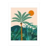 Palm Vibes, Tropical Vintage Botanical Nature, Illustration Mountains Landscape Adventure, Pastel Plants Wild Jungle Boho Forest (Print Only) thumbnail