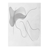 Abstract Black And White Flowing Lines And Shapes (Print Only)