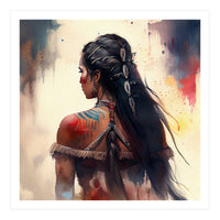 Braided Warrior Woman Profile (Print Only)