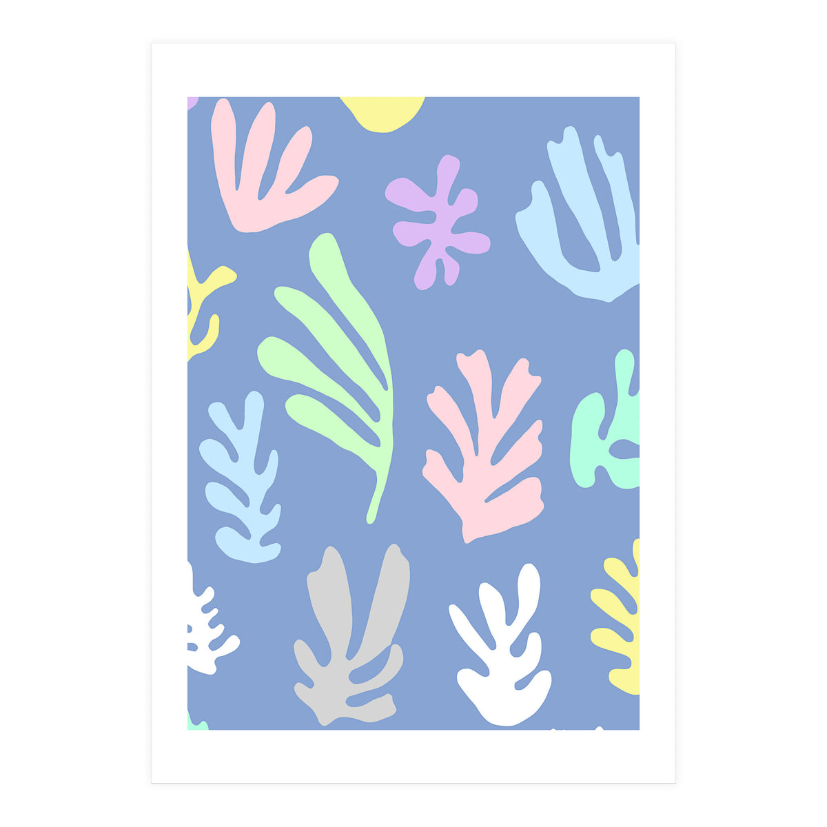 Matisse Colorful Leaves Blue (Print Only)