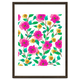 Floral Forever, Colorful Summer Garden Botanical Illustration, Pink Boho Vibrant Painting thumbnail