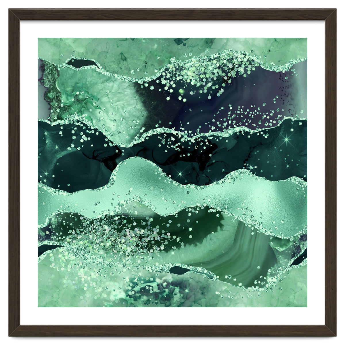 Emerald Glitter Agate Texture 06