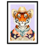 Tiger Portrait in Hat Wild Cowboy Fashion thumbnail