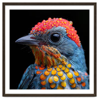 Close Up Of Colorful Bird With Water Droplets