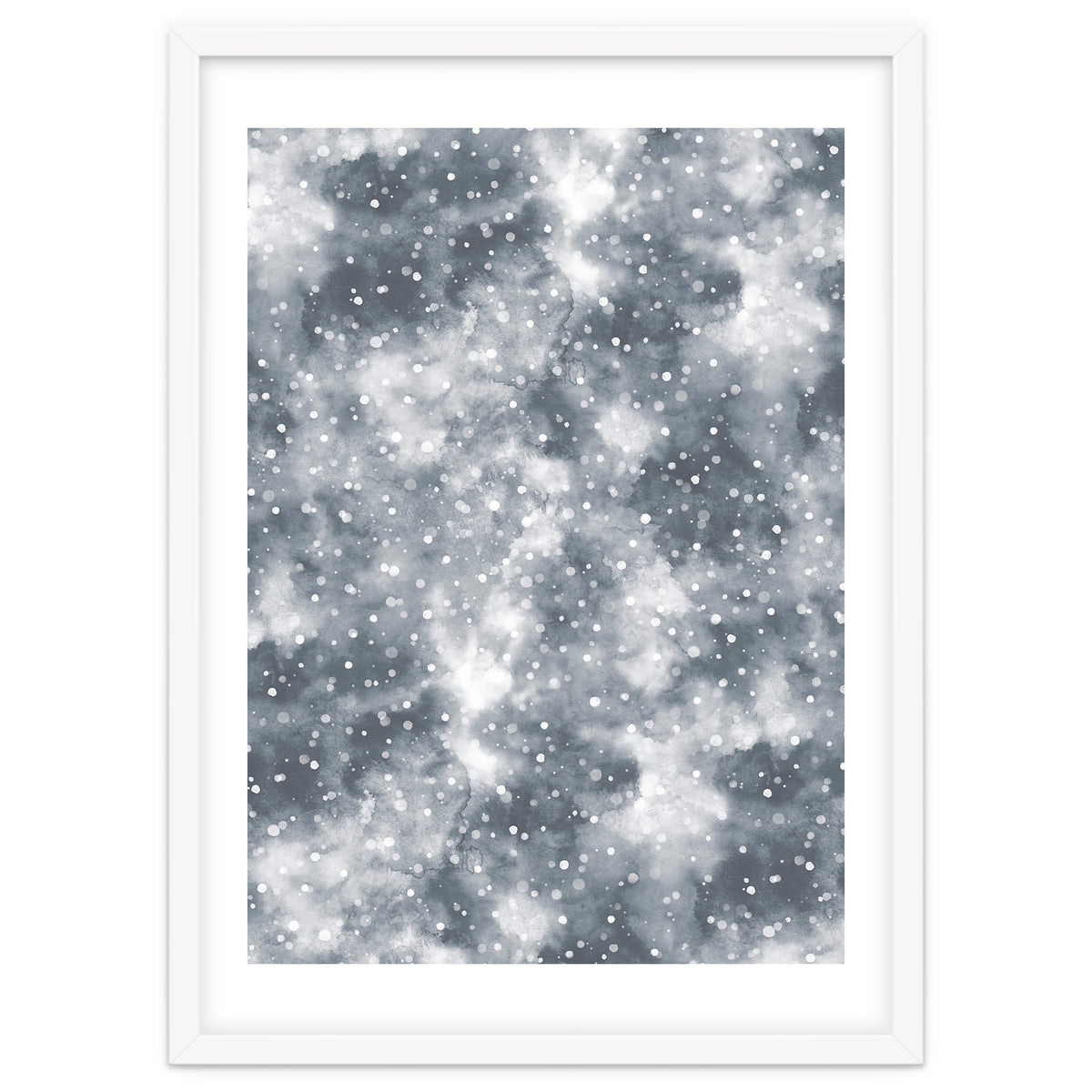 Abstract Winter Foggy Snow Gray White