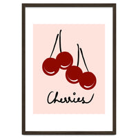 Cherries modern simple minimalistic red cute Fruit wall art