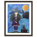Cassandra, the Little Witch, with Merlin, the cat, and Circe, the Raven thumbnail