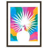 Fan Palm, Tropical Nature Botanical Colorful Watercolor, Abstract Jungle Rainbow Boho, Eclectic Plants Contemporary Modern thumbnail