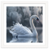 Majestic White Swan Gracefully Floating On Water thumbnail
