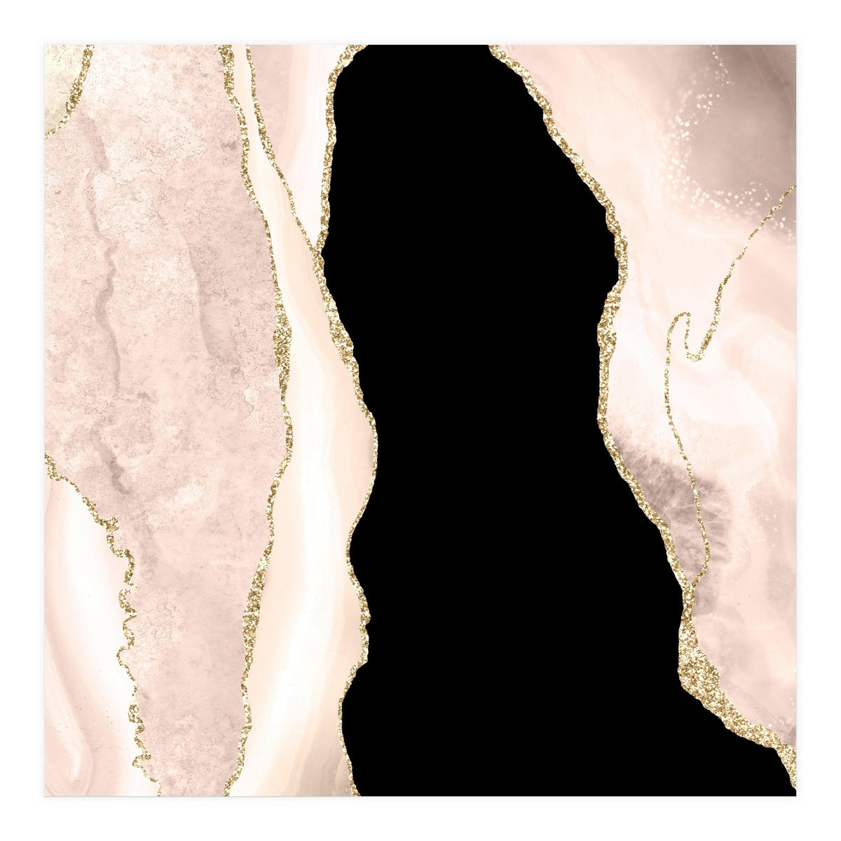 Ivory & Gold Agate Texture 02 (Print Only)