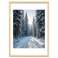Serene Winter Wonderland Forest Road