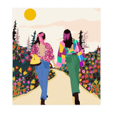 Besties, Best Friends Friendship Fashion, Girl Power Empower Bohemian Travel Companion Soulmates Gift (Print Only) thumbnail