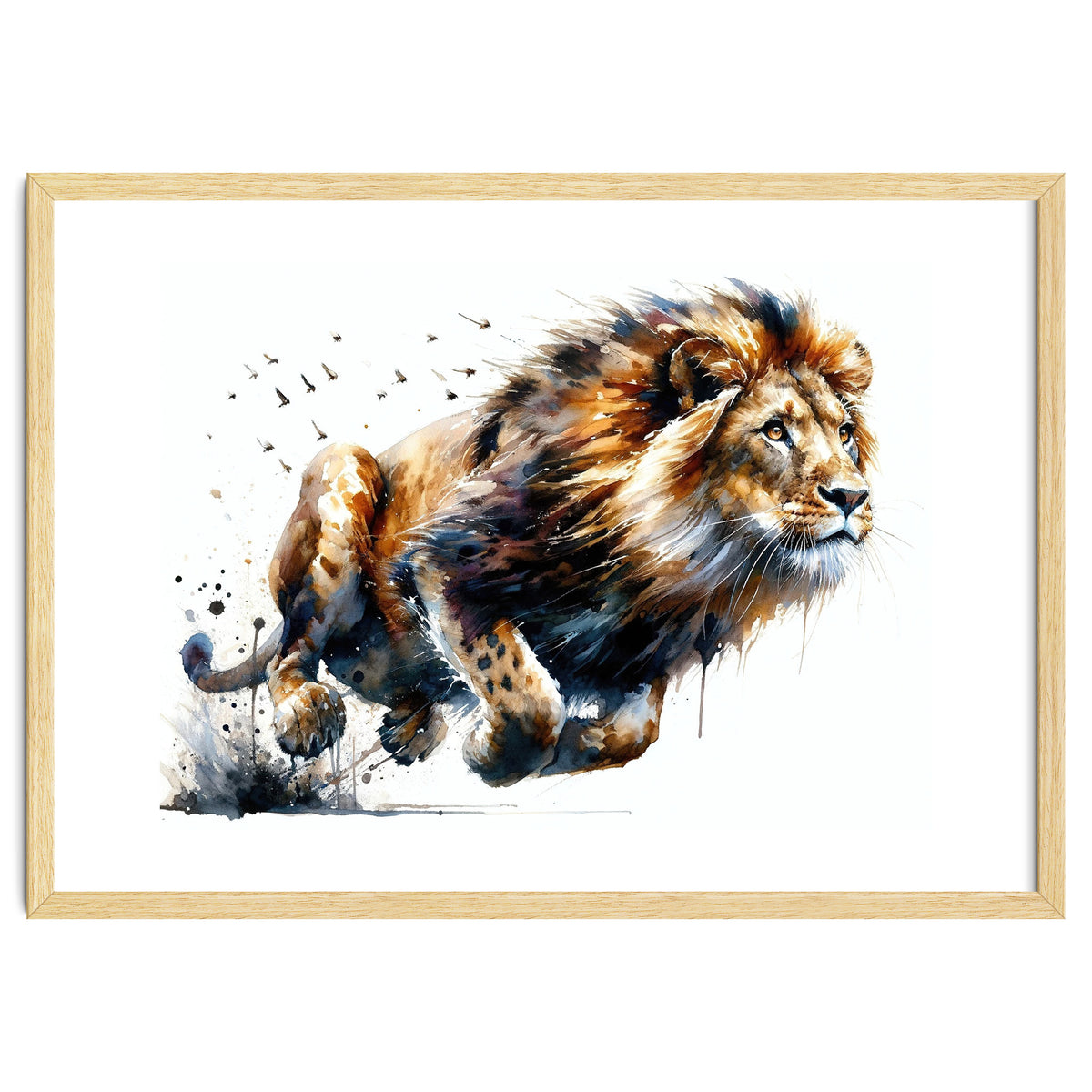 Dynamic Lion In Motion