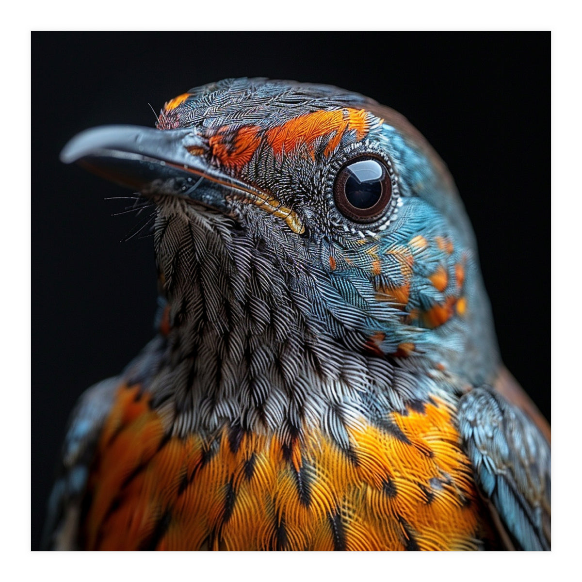 Close Up Of A Colorful Exotic Bird Head (Print Only)
