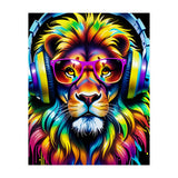 A Lion In Glasses Listens To Music (Print Only) thumbnail