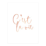 C'est la vie Rose Gold | Motivational Typography Quote Positivity | Handwritten Good Vibes Celebrate (Print Only) thumbnail