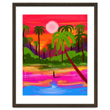 My Shadow & I, Sunset Painting Lake Beach Seashore, Tropical Nature Landscape Colorful Bohemian Traditional, Travel Concept Companion thumbnail