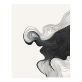 Abstract Black And White Wavy Lines Flowing Organic Shape (Print Only) thumbnail