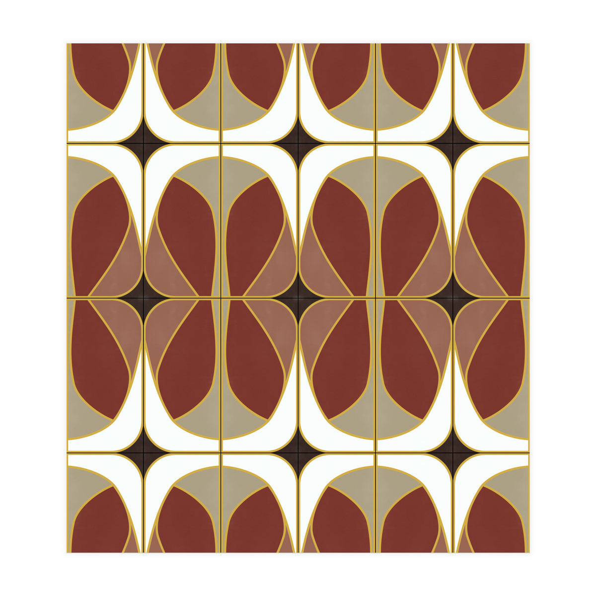 Umber Nouveau Tiles (Print Only)