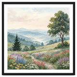 Serene Mountain Meadow Watercolor Landscape thumbnail