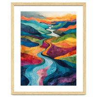 Colorful Abstract River Valley Landscape Art