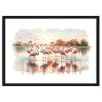 Serene Flamingo Sunrise