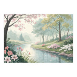 Springtime Blossoms: A Serene Garden Stream (Print Only) thumbnail