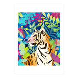 Tropical Tiger, Animal Jungle Watercolor Painting, Nature Travel Wild Botanical (Print Only) thumbnail