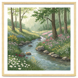 Vibrant Forest Stream Watercolor Painting thumbnail