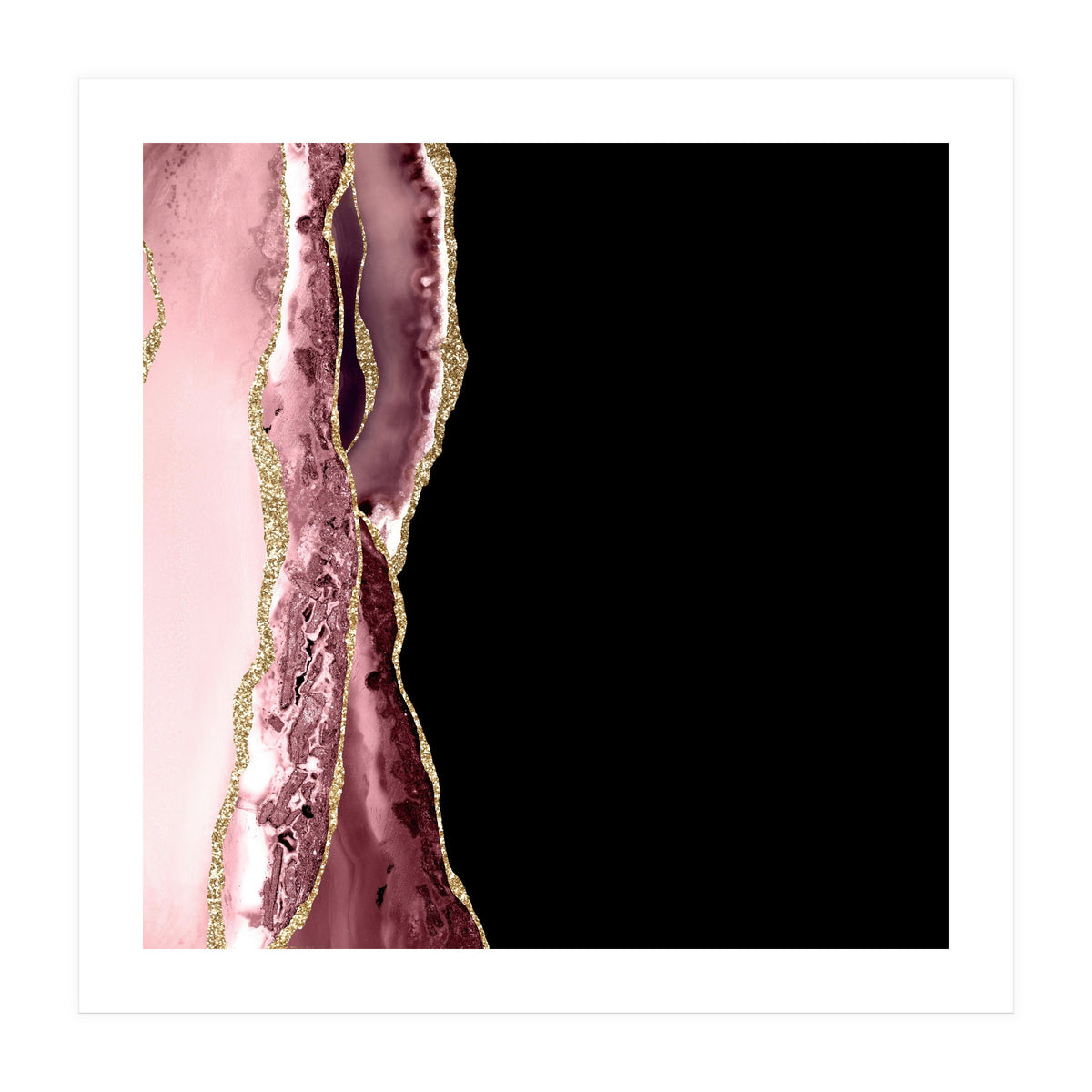 Blush & Gold Agate Texture 04  (Print Only)