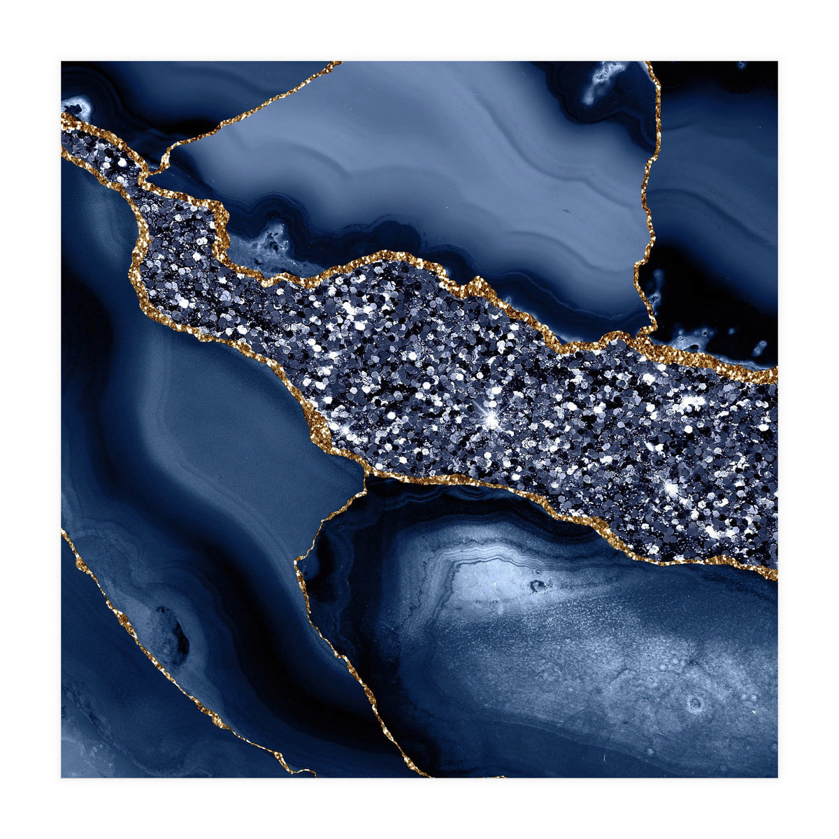 Agate Glitter Ocean Texture 05 (Print Only)