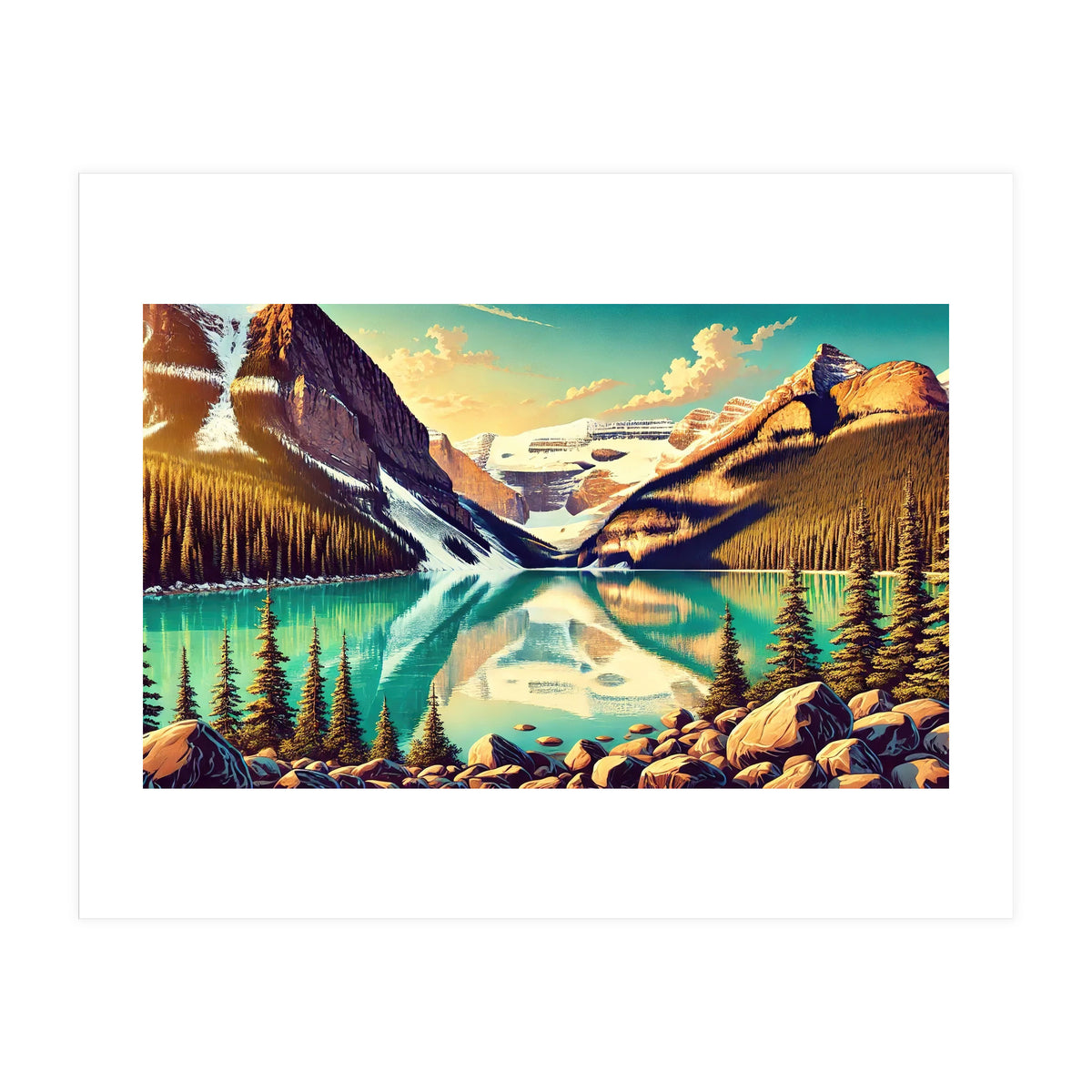 Vintage Lake Louise Banff Poster, Canada (Print Only)