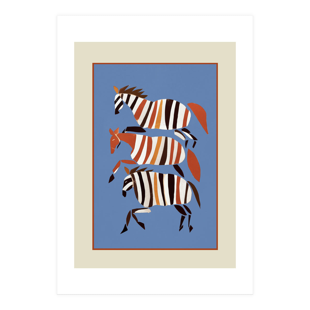 Striped Running Horses (Print Only)