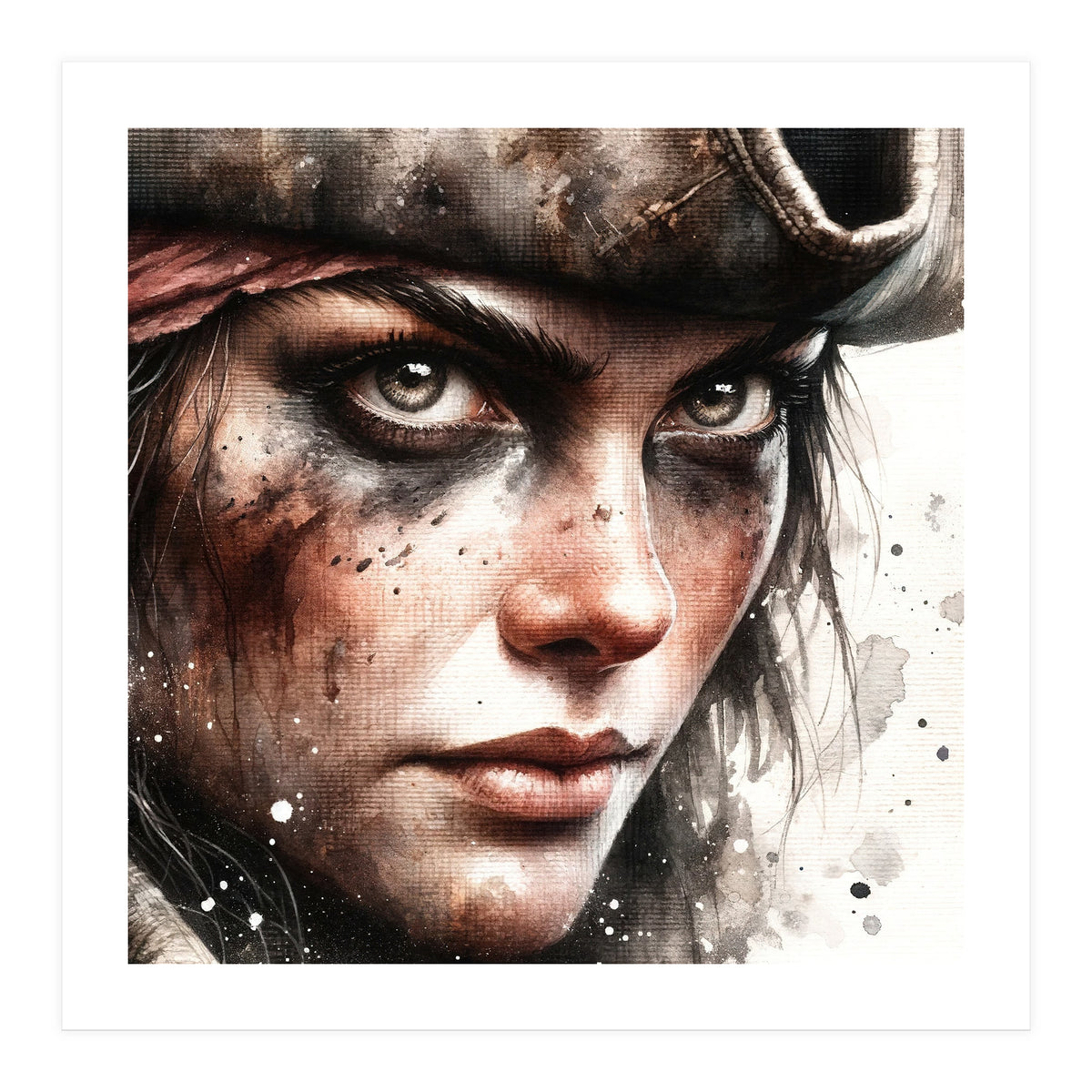 Fierce Pirate Captain Portrait (Print Only)