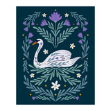 Swan Purple And Teal (Print Only) thumbnail