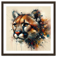 Watercolor Cougar Portrait