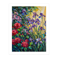 Expressive Heavy Impasto Floral Oil Painting  (Print Only)