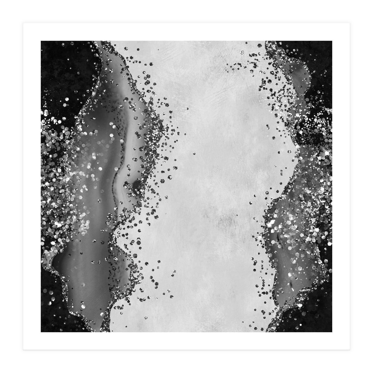 Black Glitter Agate Texture 01  (Print Only)