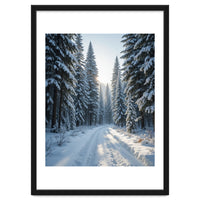 Serene Winter Wonderland Forest Road