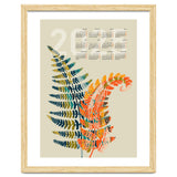 Calendar 2025 colorful fern leaves thumbnail