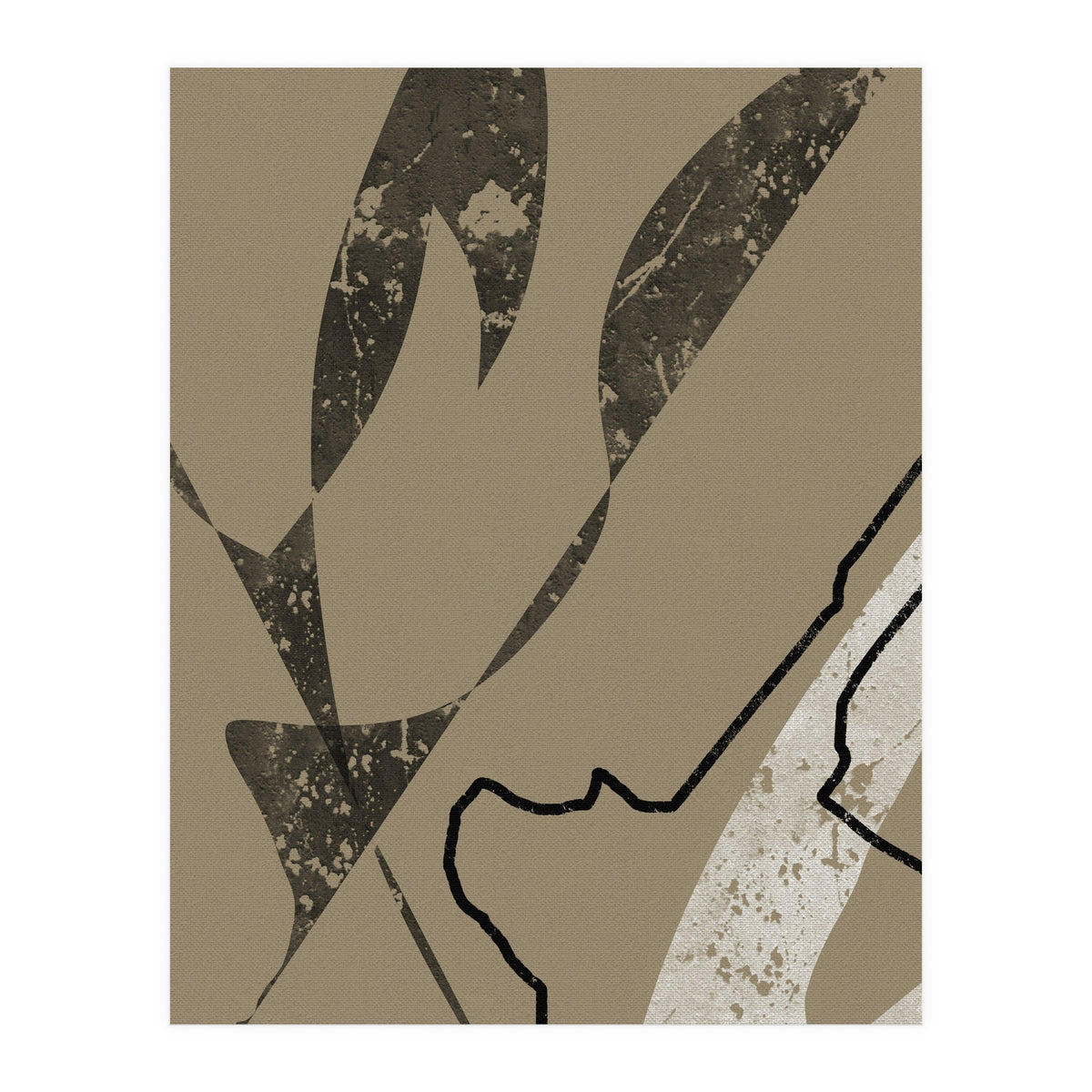 Black Line Minimalist Abstract (Print Only)