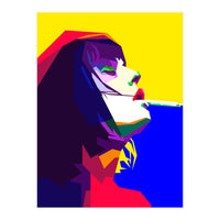 Girl Smoking Pop Art WPAP Style Illustration (Print Only)