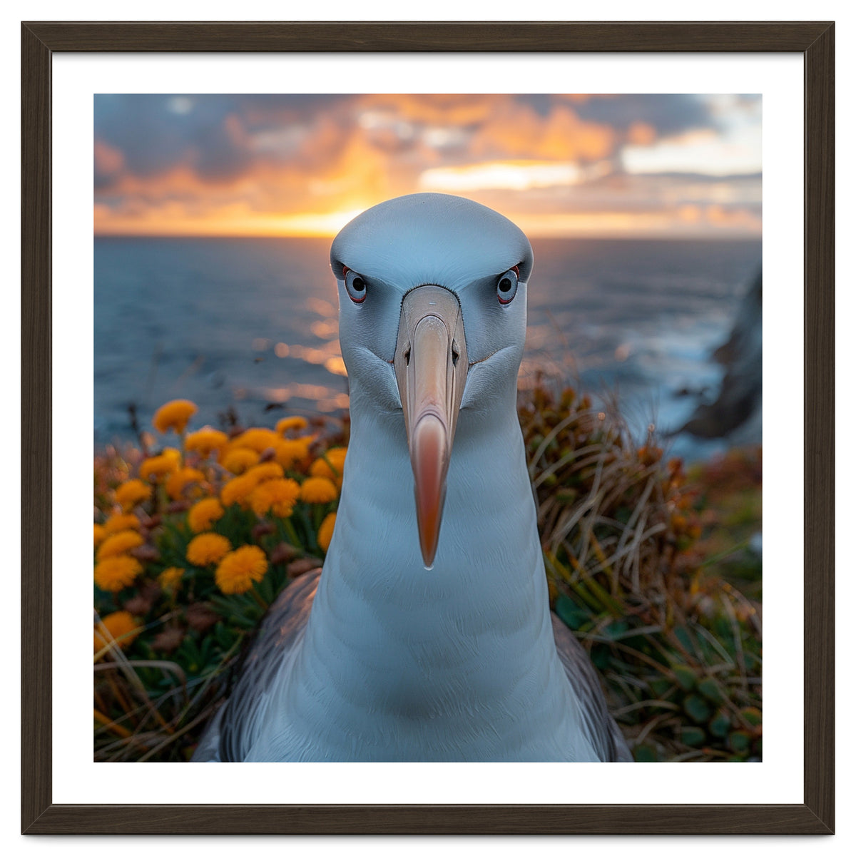 Albatross Bird With Intense Gaze By The Sea