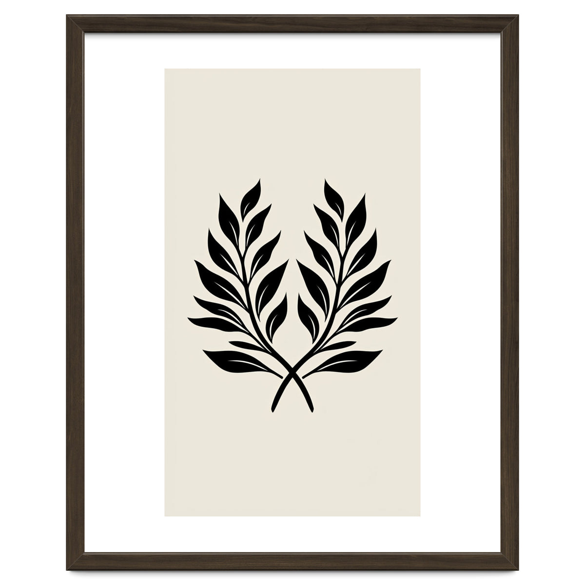 Minimalist Laurel Wreath: Botanical Line Art