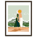 Celestial Union, Sun & Moon Love Couple, Ocean Sea Beach Landscape Nature, Summer Bohemian People thumbnail