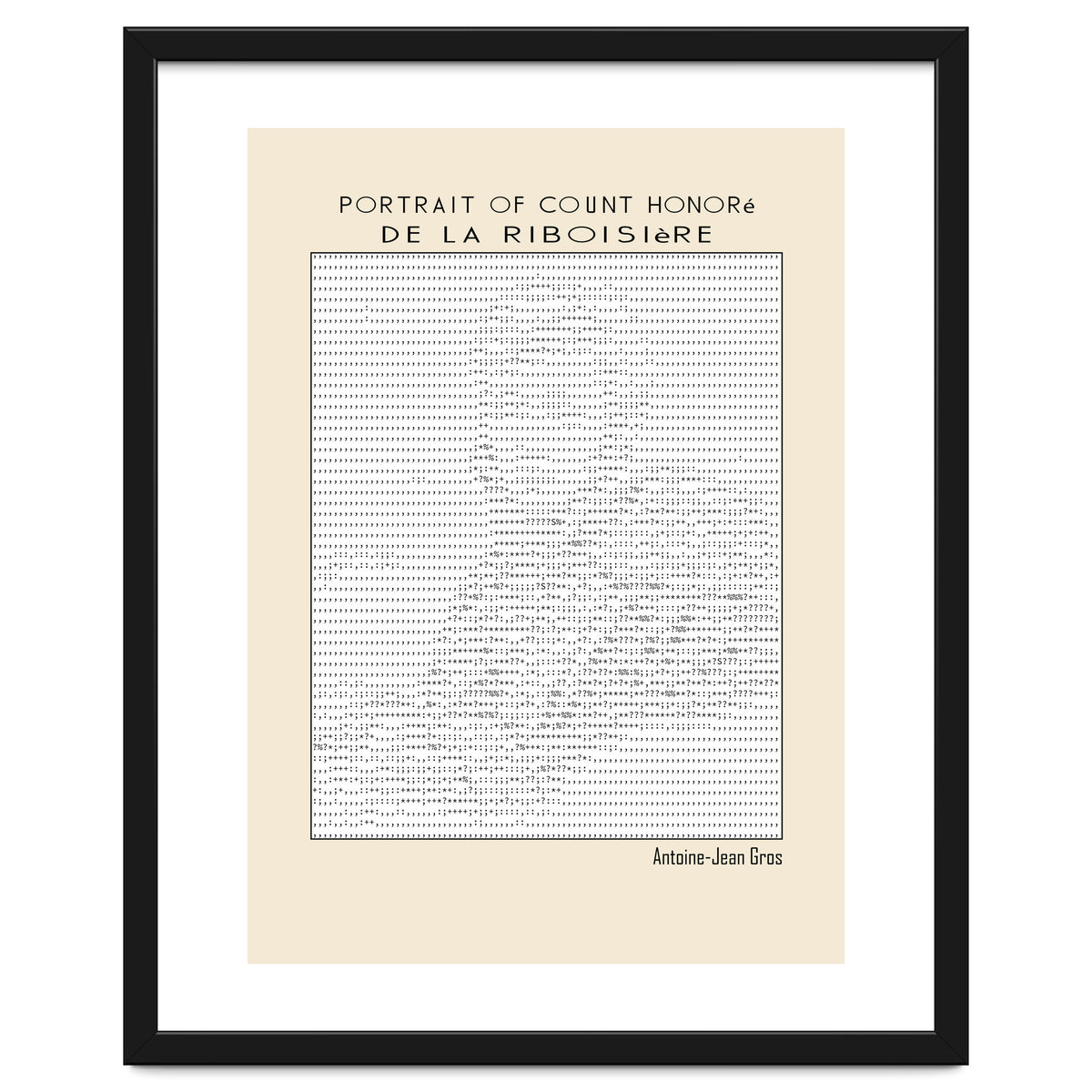 Portrait of Count Honoré de La Riboisière – Antoine-Jean Gros (ascii art)