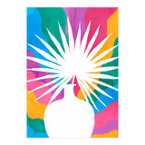 Fan Palm, Tropical Nature Botanical Colorful Watercolor, Abstract Jungle Rainbow Boho, Eclectic Plants Contemporary Modern (Print Only) thumbnail
